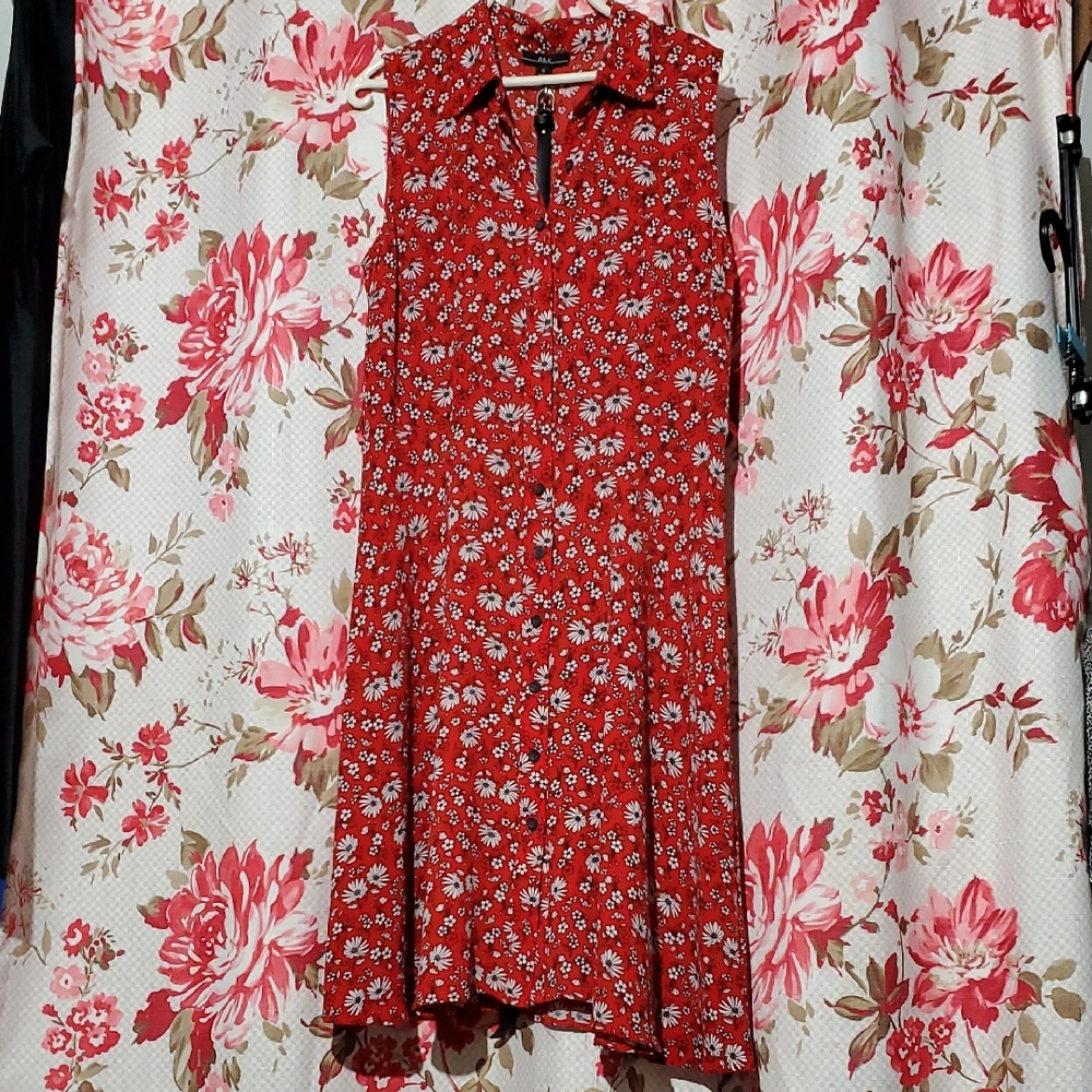 R&K Vibrant Red Floral Dress 10